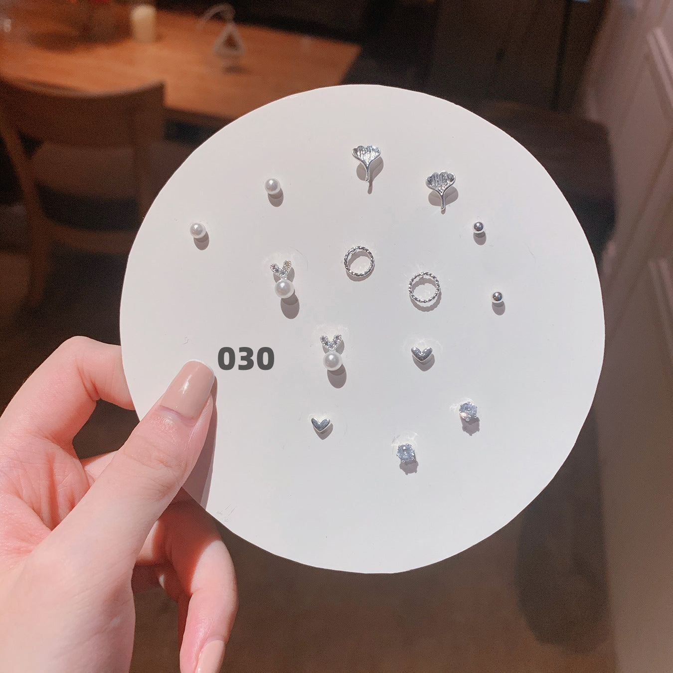 Cute Silver Earring Set
