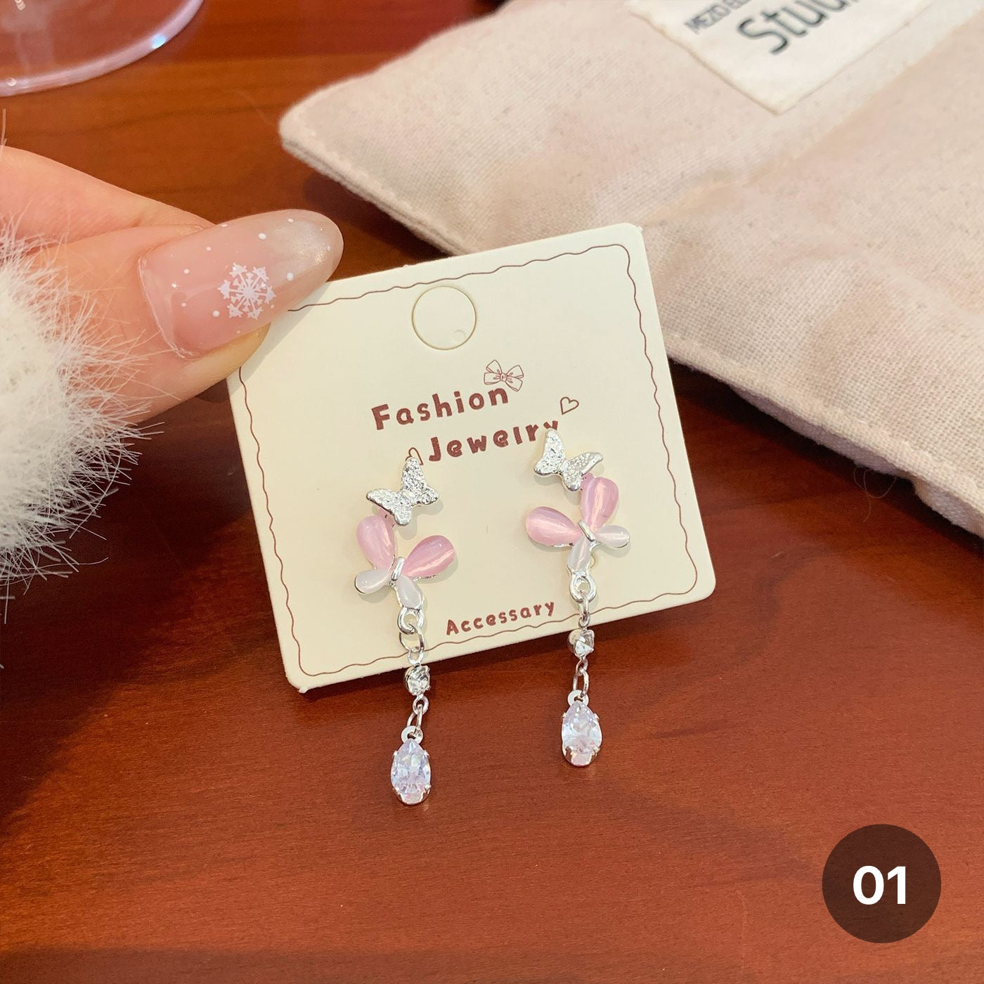 Cat eye Stone Series Earrings