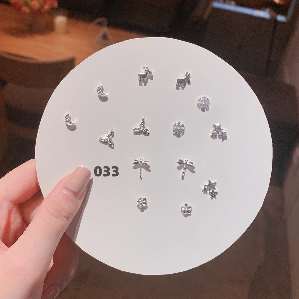Cute Silver Earring Set