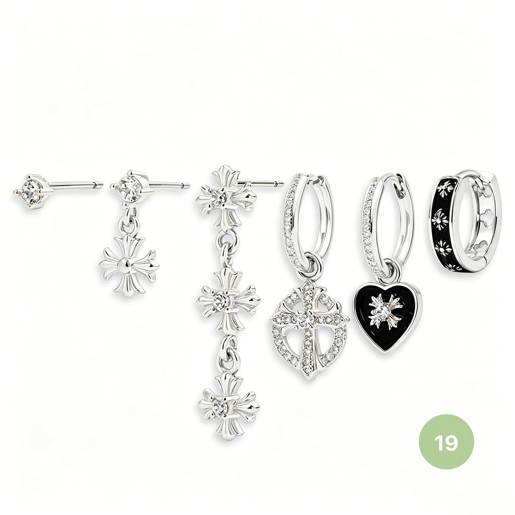 Moon and Star Hoop Earring Set