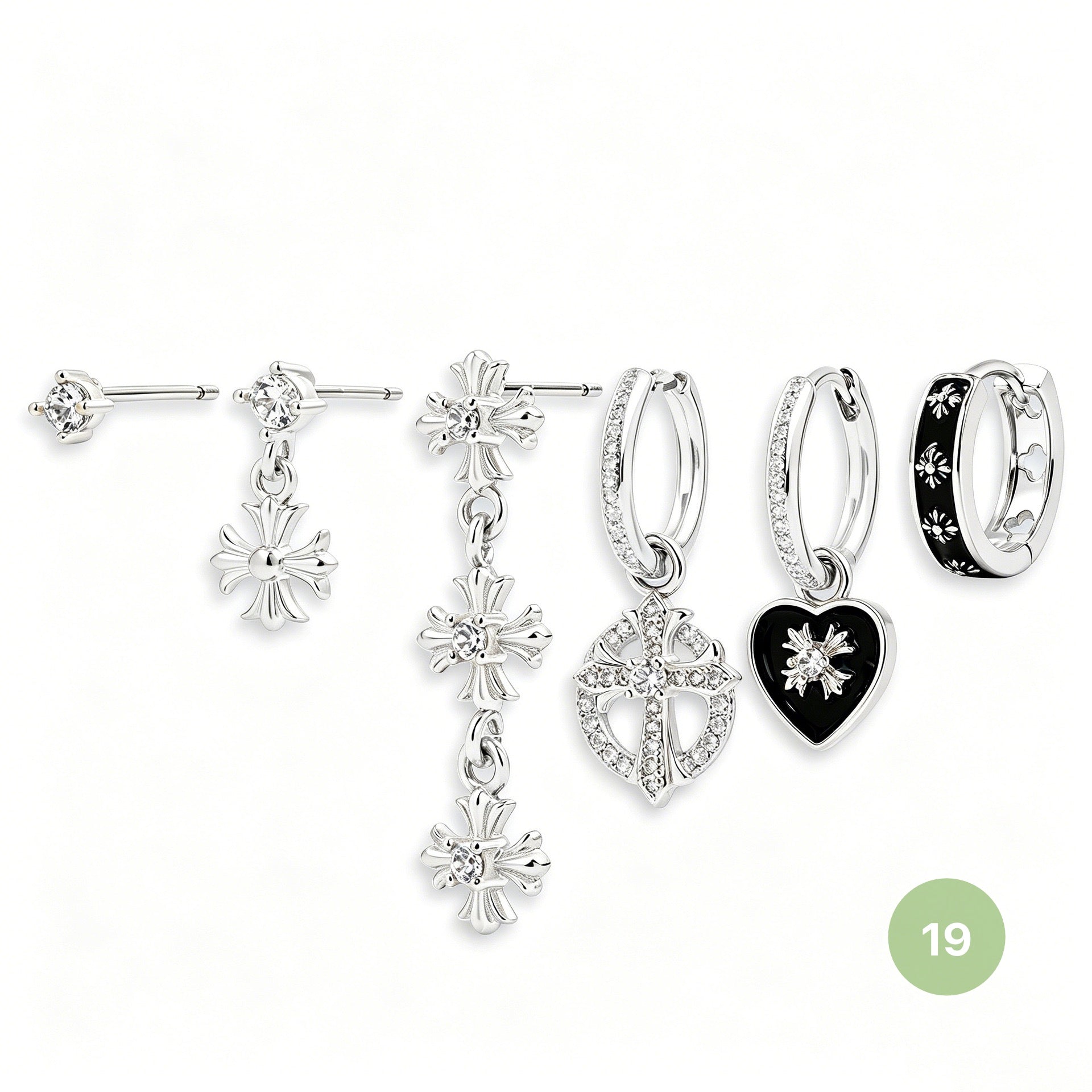 Moon and Star Hoop Earring Set