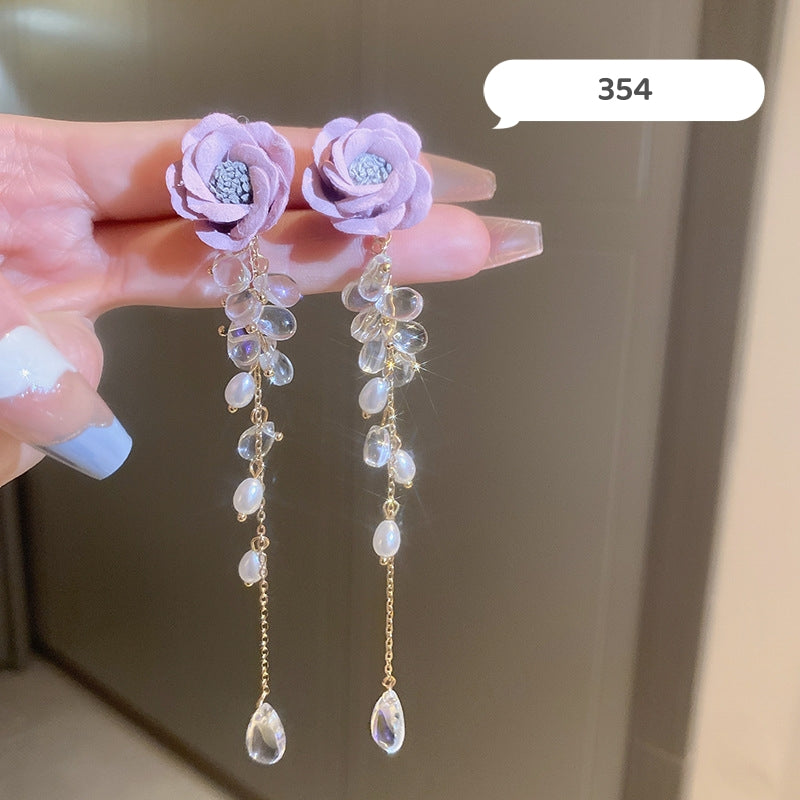 Fancy Flower Dangle Earrings