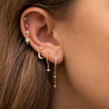Moon and Star Hoop Earring Set