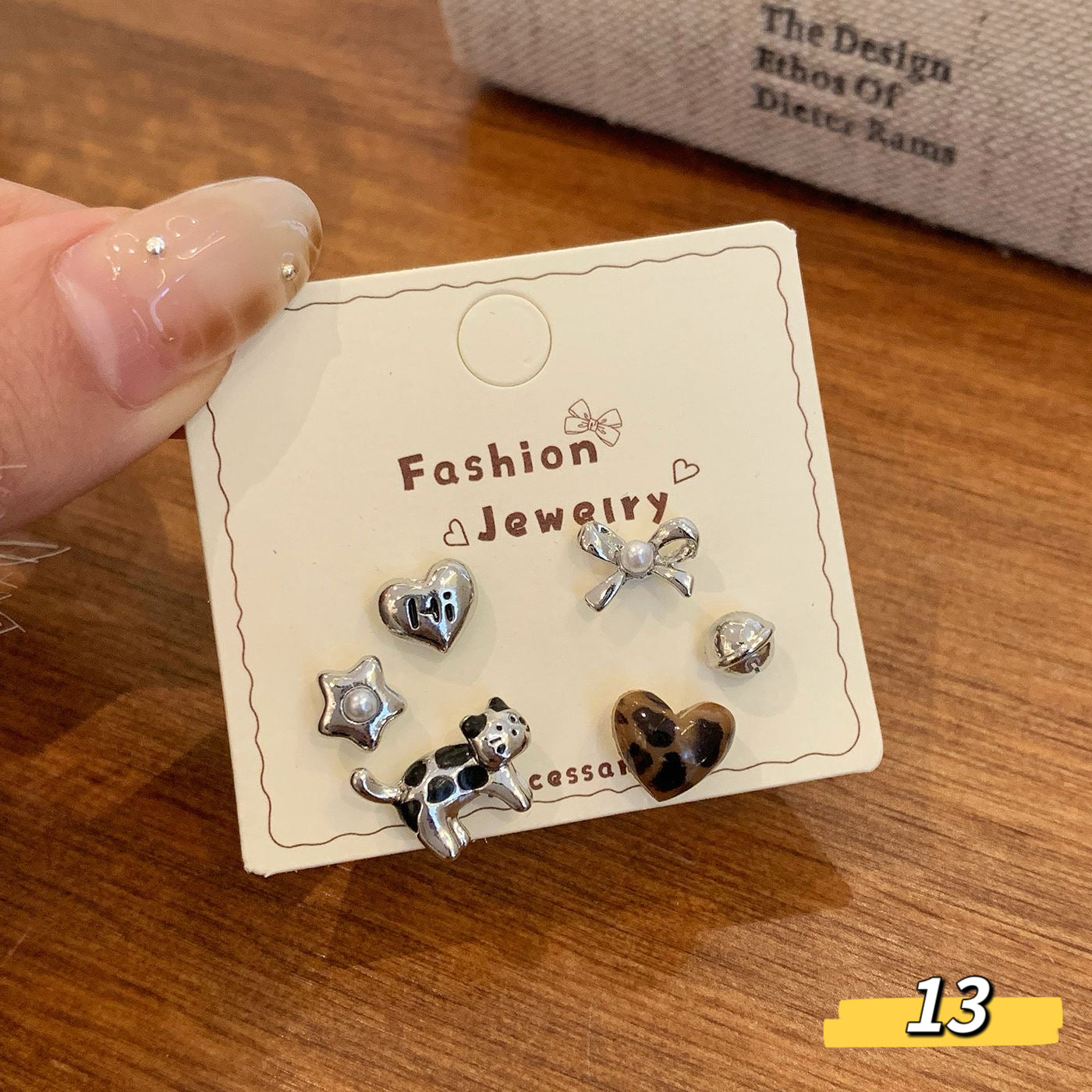 Autumn Brown Cute Series Earring Set