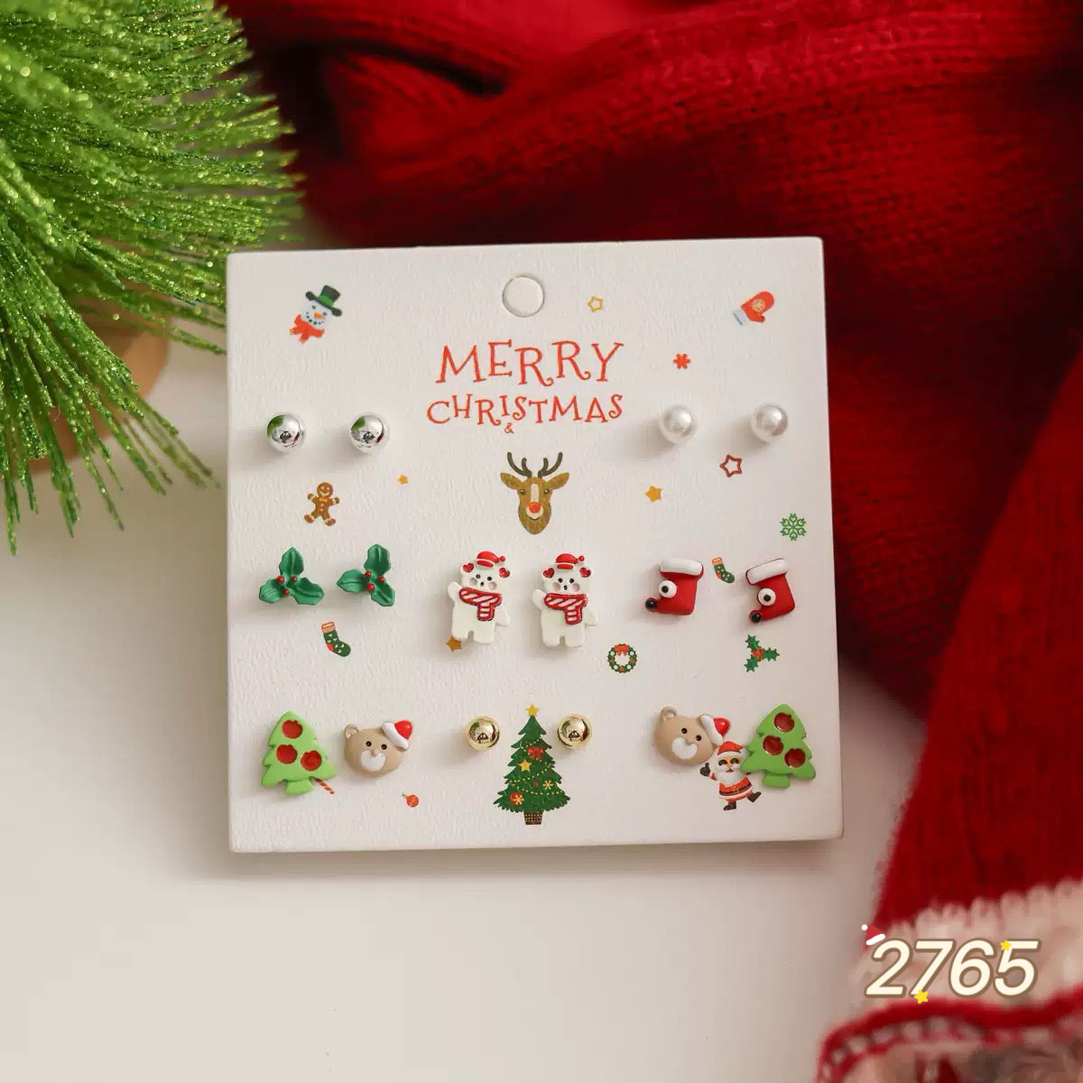 Christmas Earring Set - 8 pairs