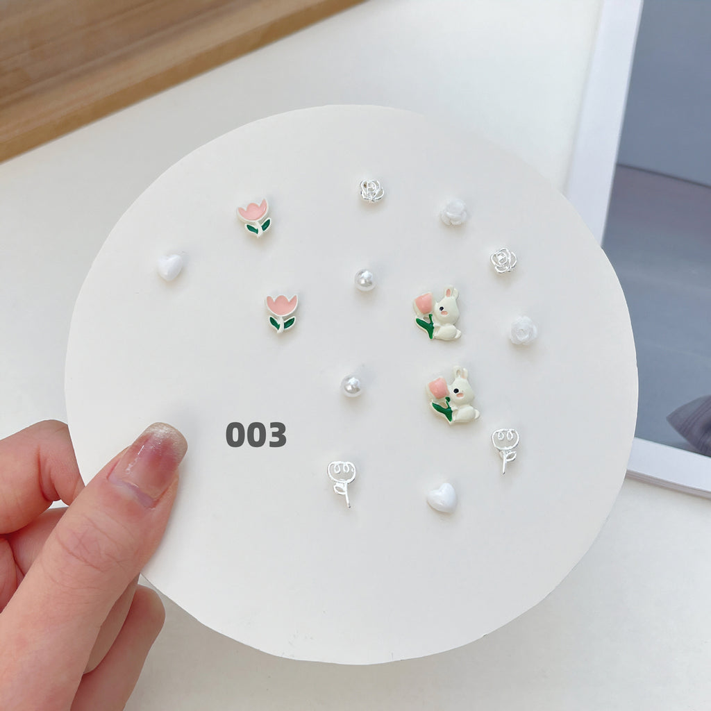 Cute Silver Earring Set