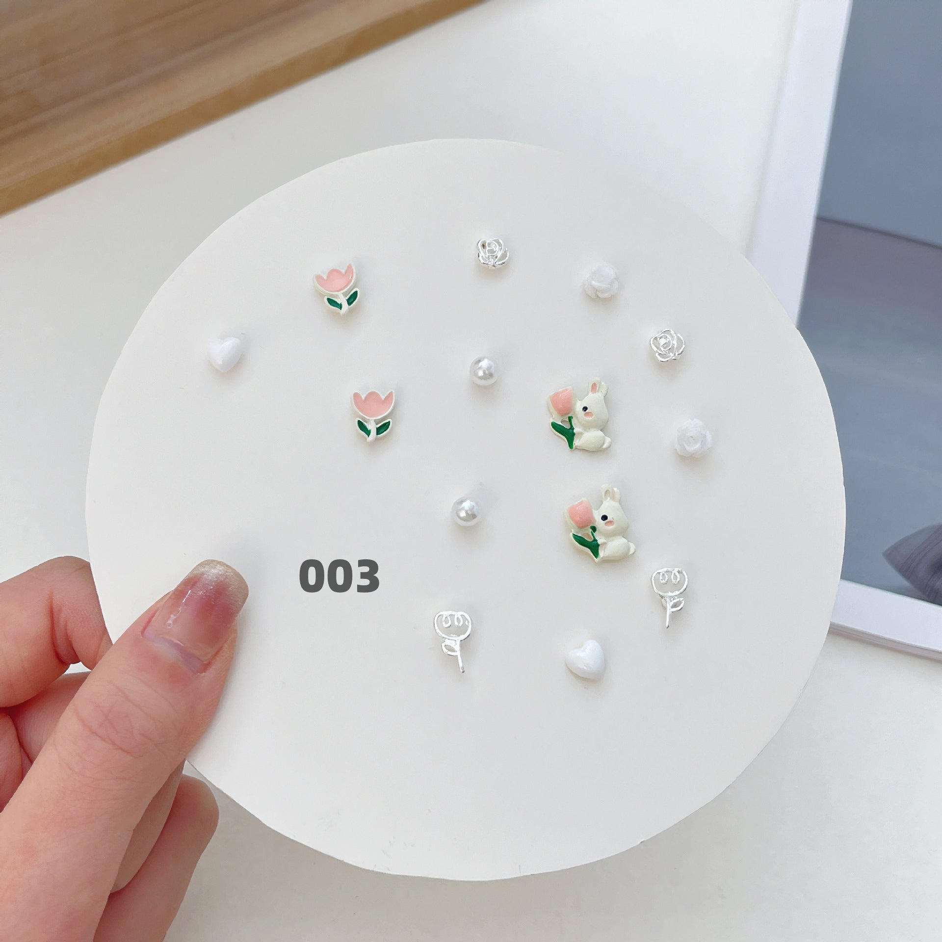 Cute Silver Earring Set
