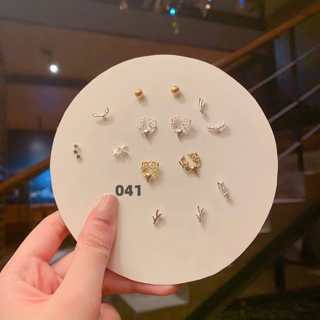 Cute Silver Earring Set