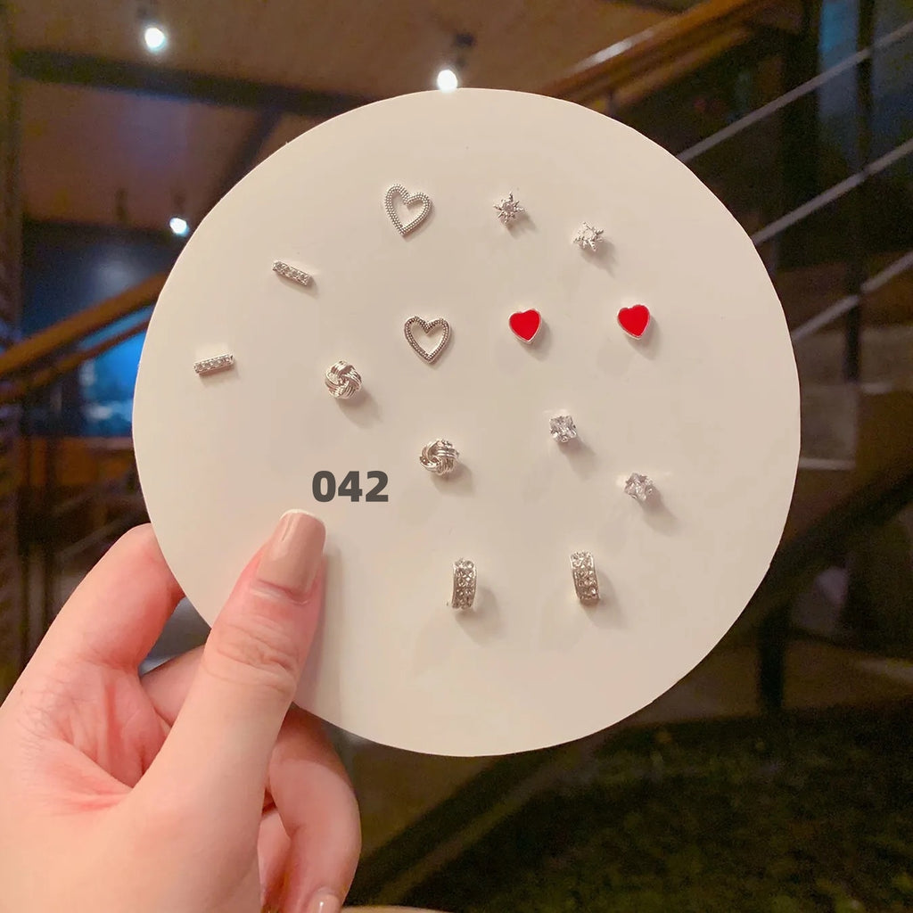 Cute Silver Earring Set