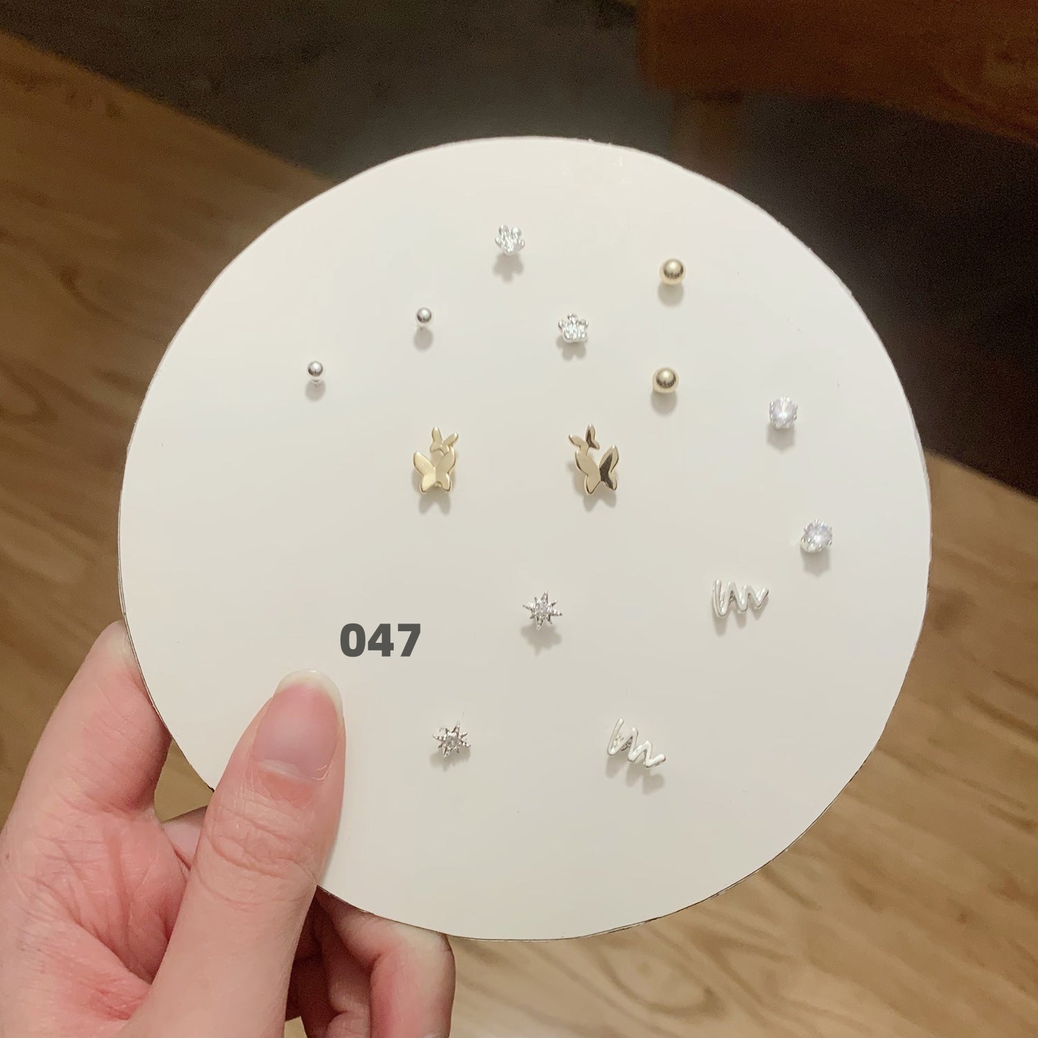 Cute Silver Earring Set