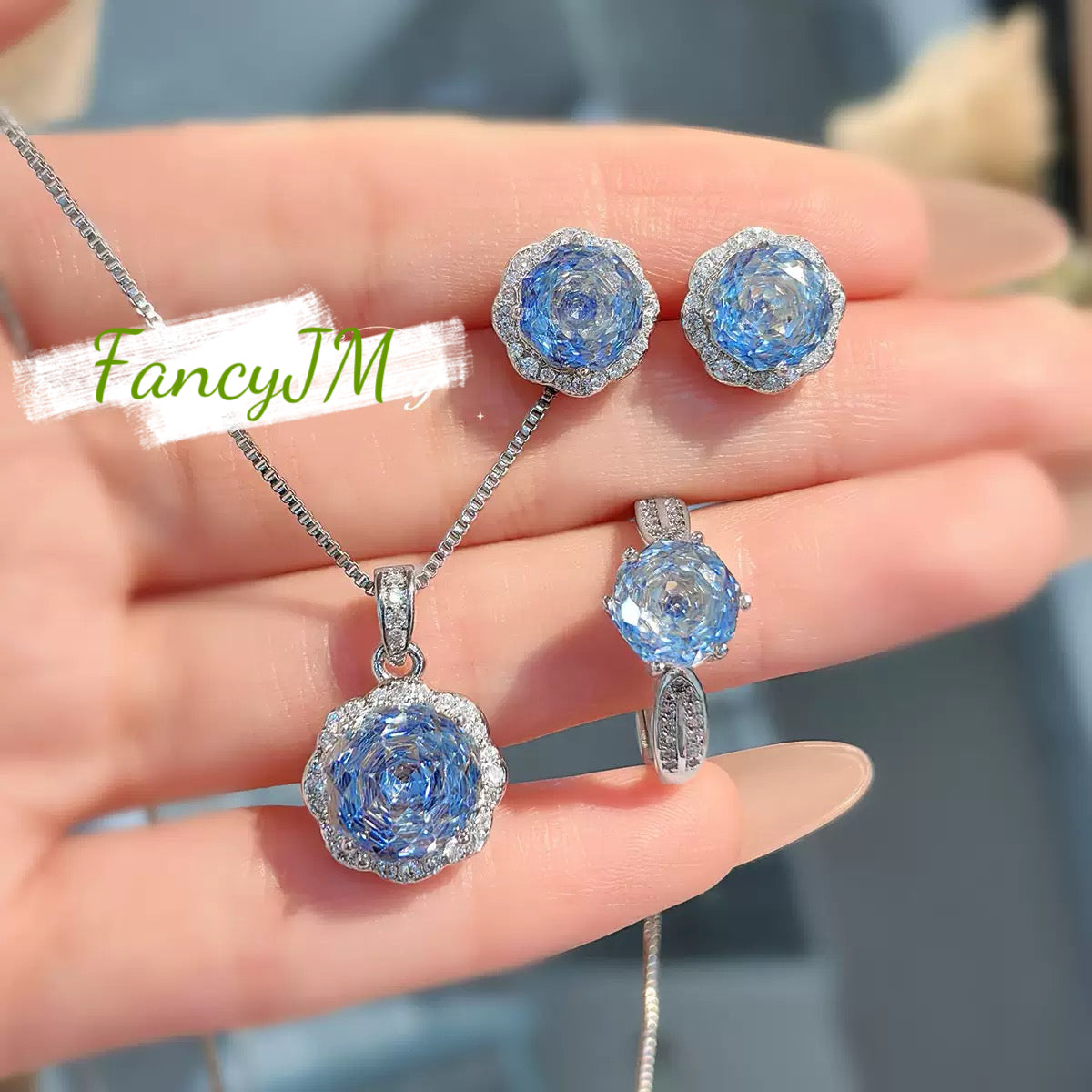 Rose Cut Luxury Jewelry Set