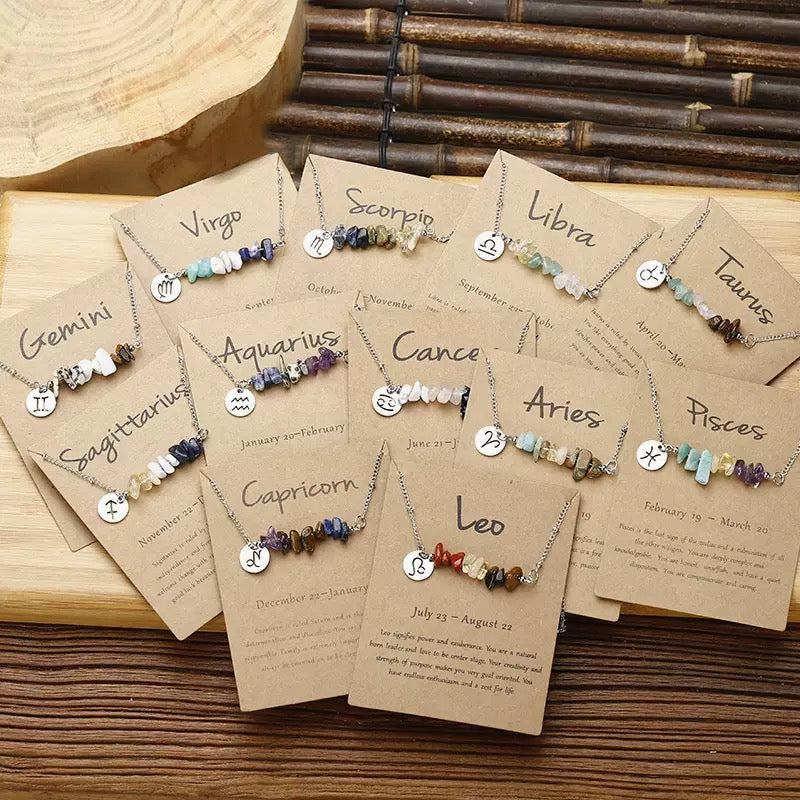 Zodiac Signs Crystal Necklace