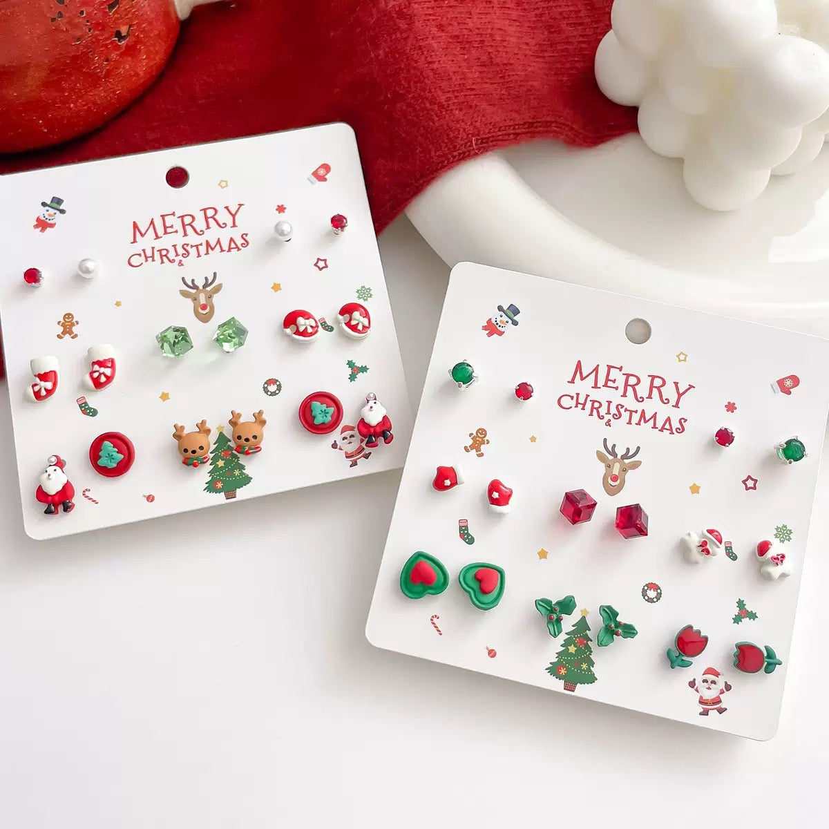 Christmas Earring Set - 8 pairs