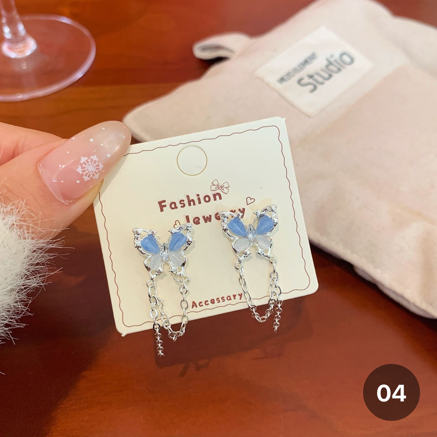 Cat eye Stone Series Earrings