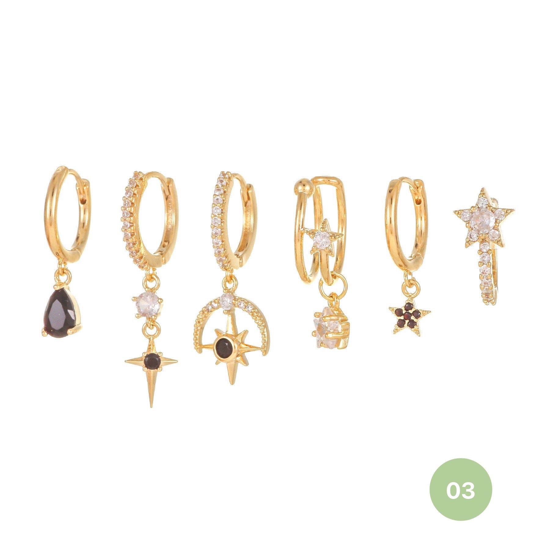 Shooting Star Hoop Earring Set