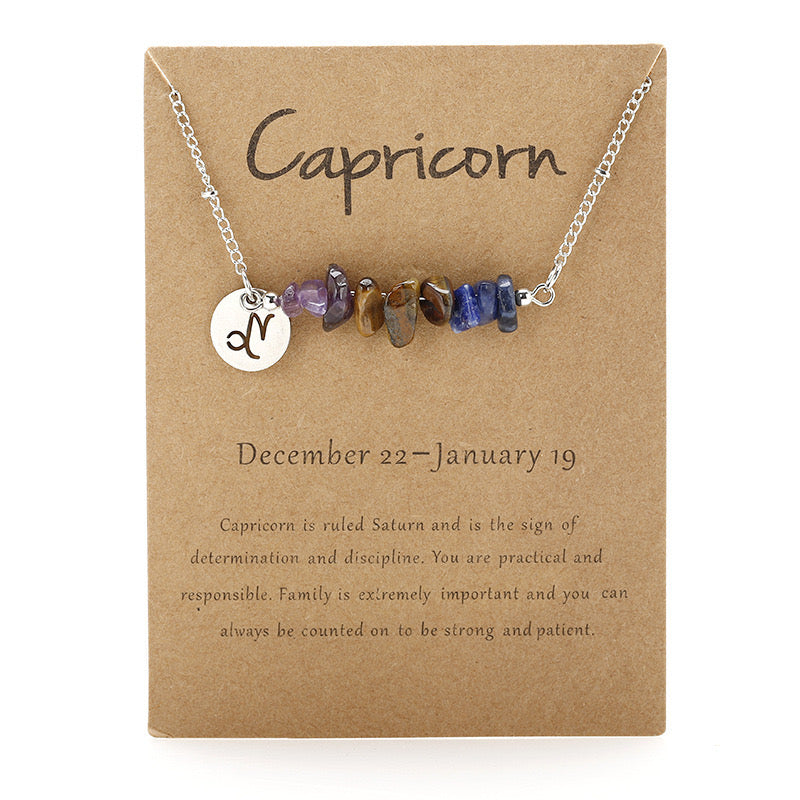 Zodiac Signs Crystal Necklace
