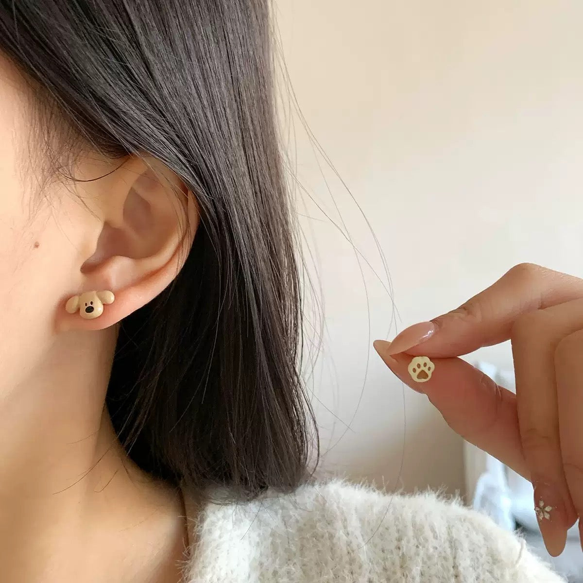 Autumn Brown Cute Series Earring Set