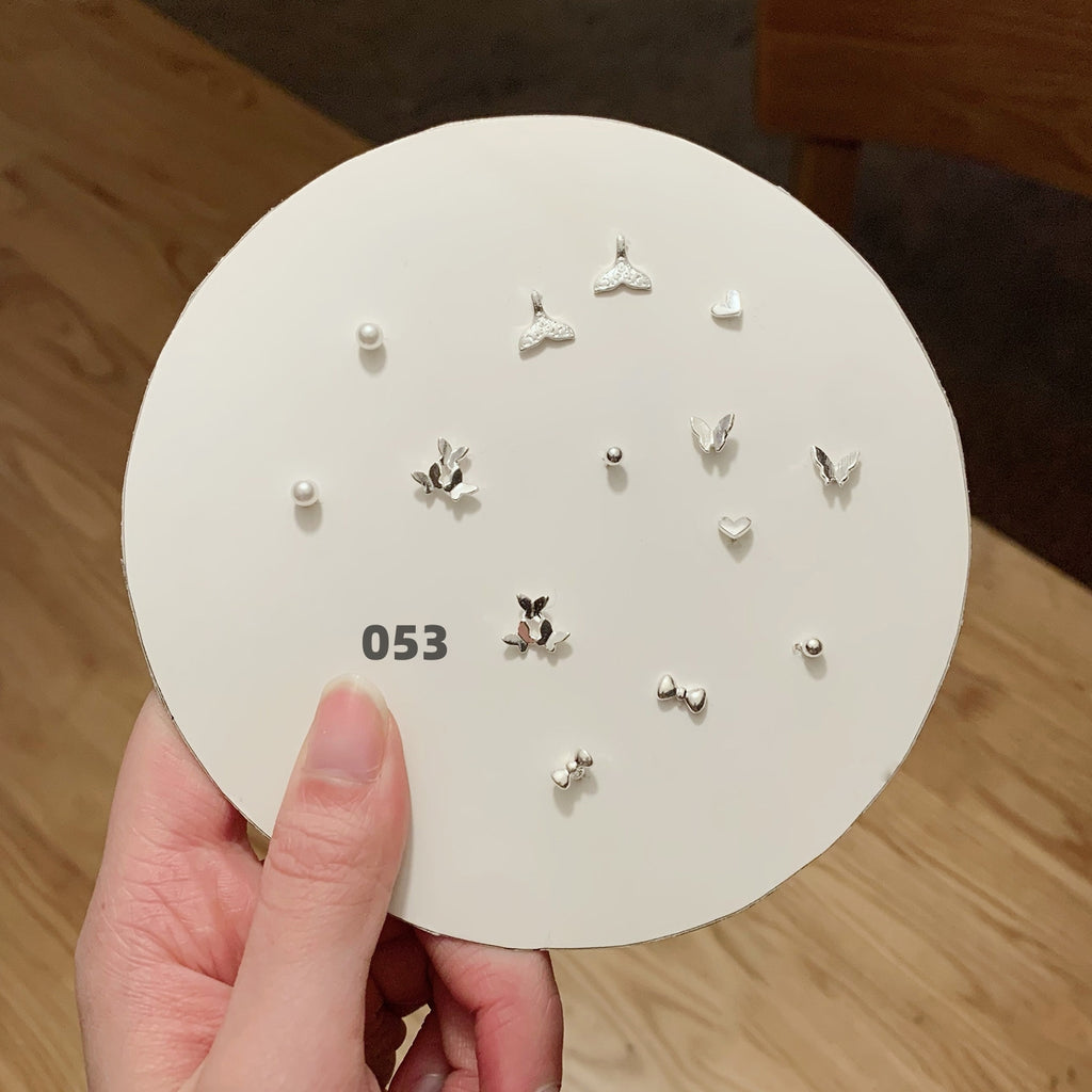 Cute Silver Earring Set