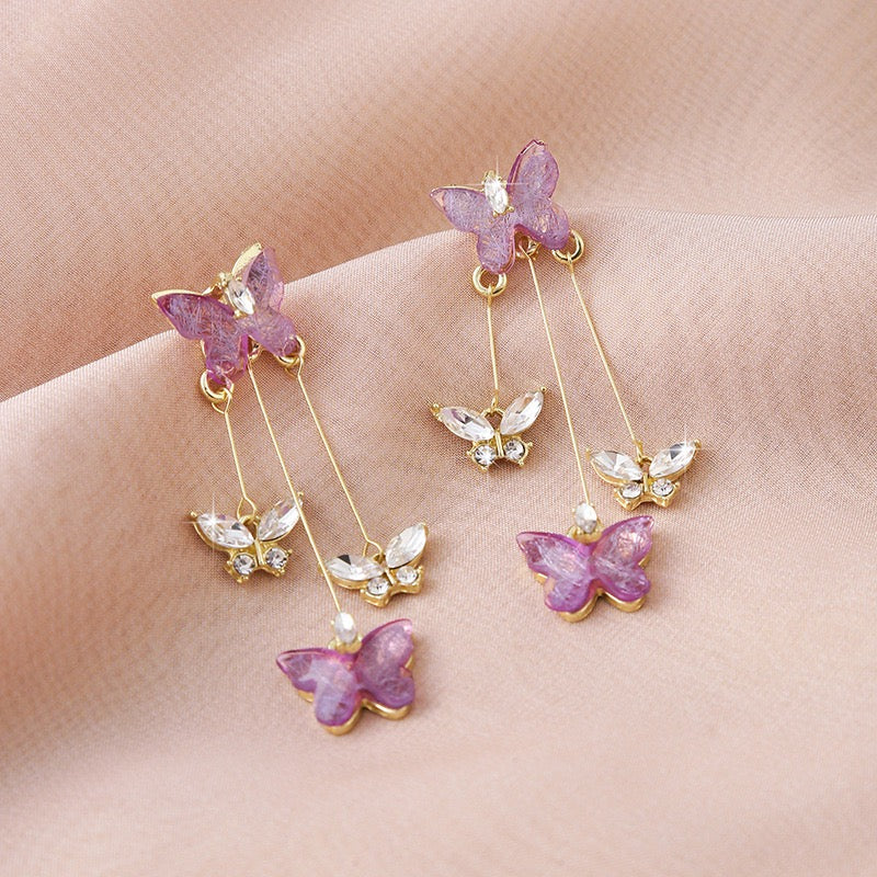 Fairycore triple layer Butterfly Earrings