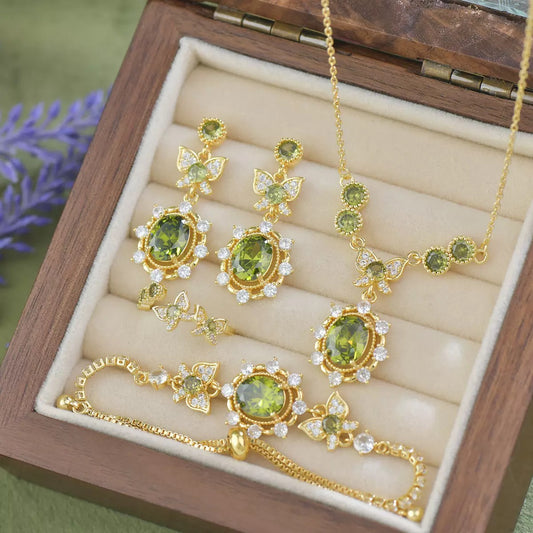 Luxe Butterfly Fresh Green Jewelry Set