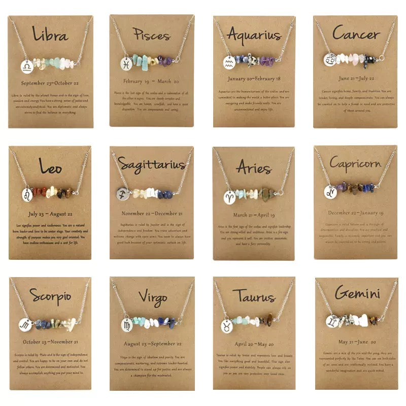Zodiac Signs Crystal Necklace
