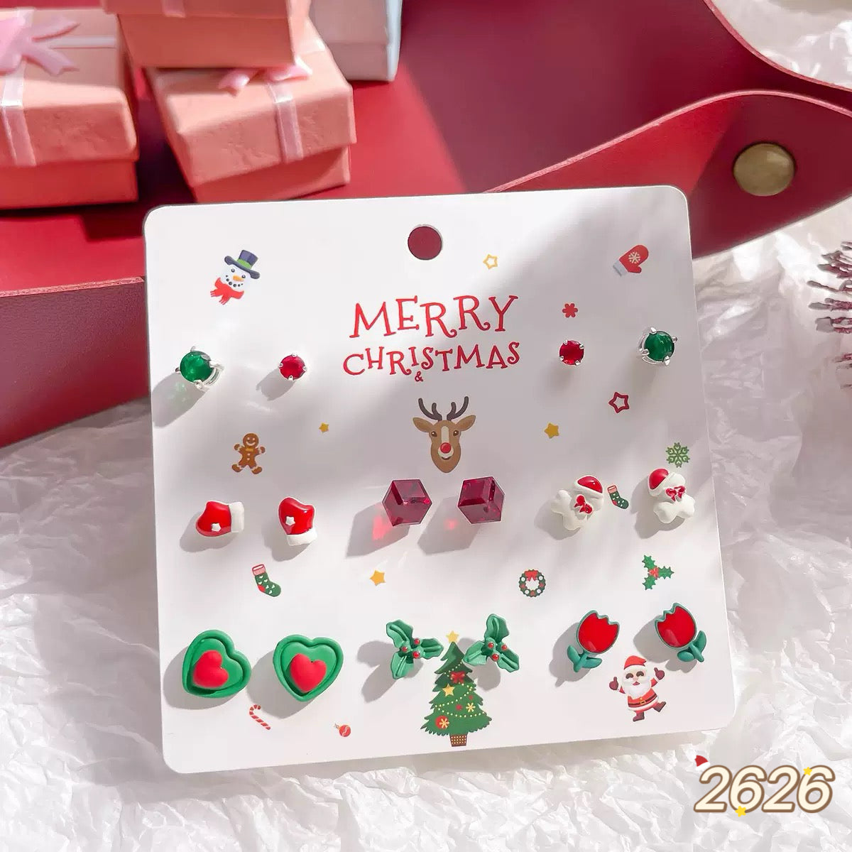 Christmas Earring Set - 8 pairs