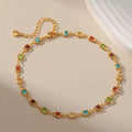 Dainty Rainbow Diamond Anklet