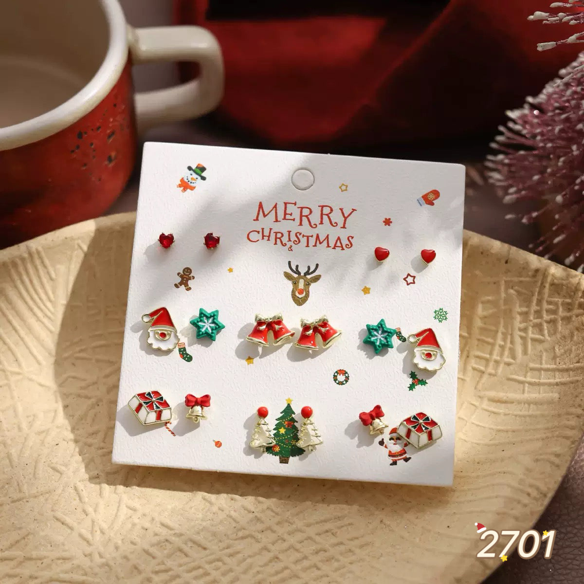 Christmas Earring Set - 8 pairs