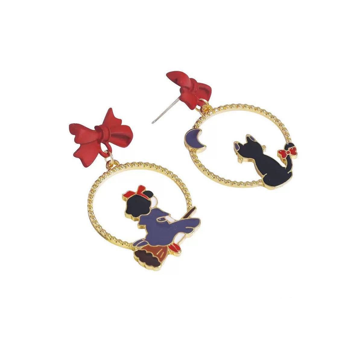 The Witch and Black Cat Earrings