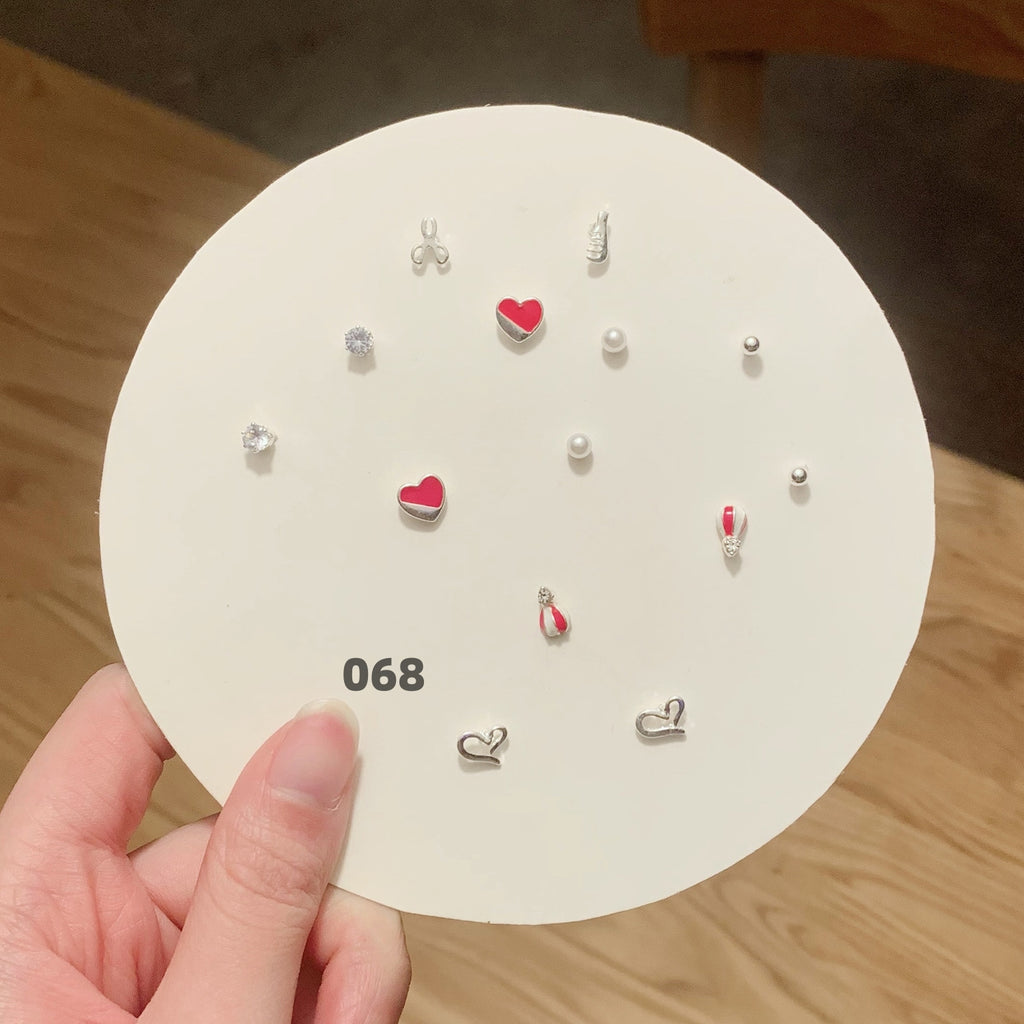 Cute Silver Earring Set