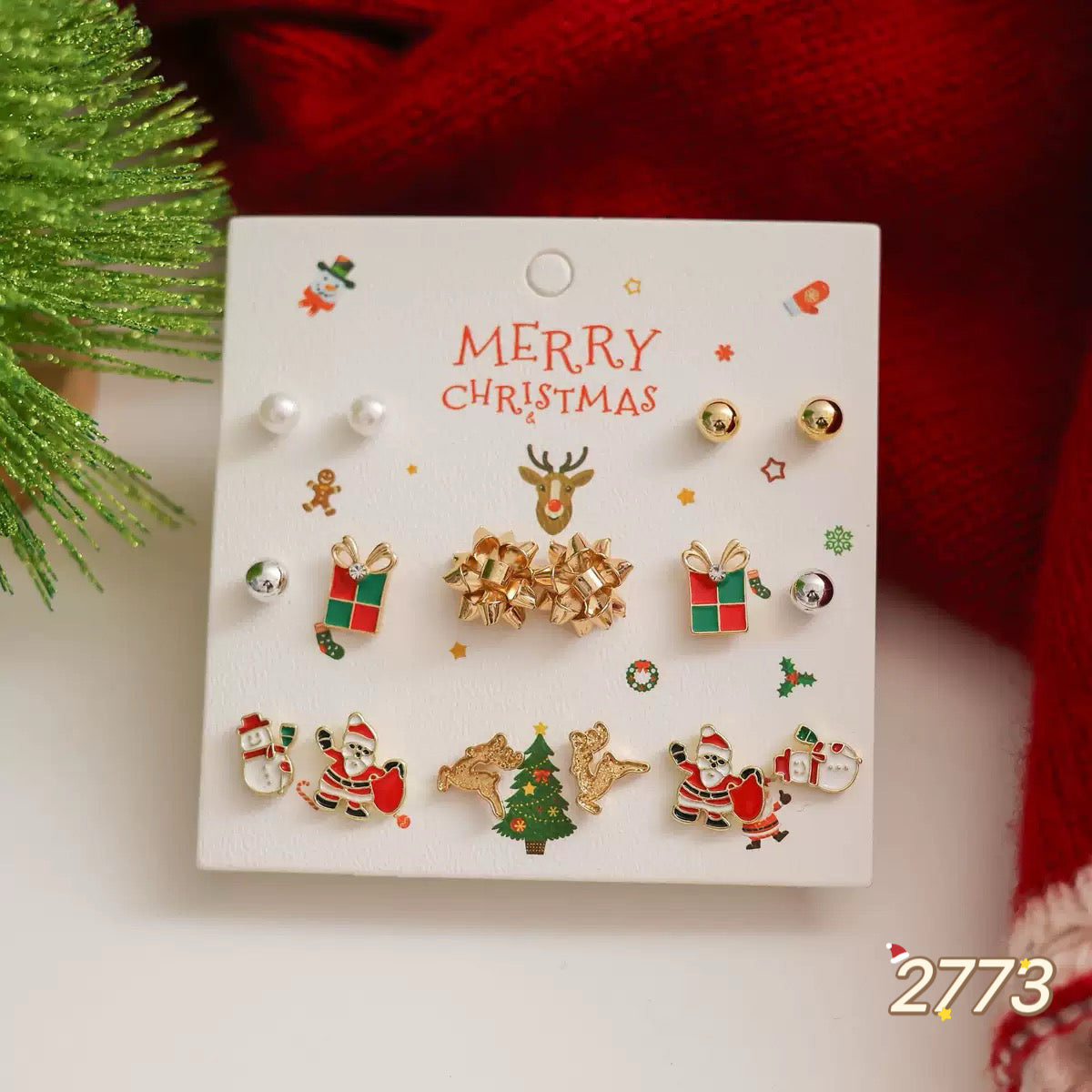 Christmas Earring Set - 8 pairs
