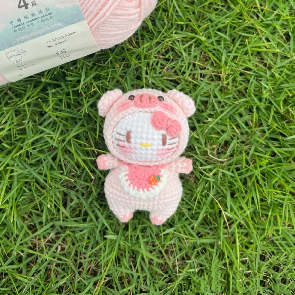 KT Pink Kitty Handmade Crocheted Doll