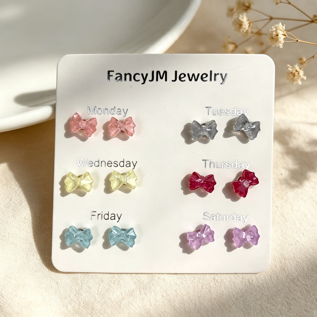Candy Color Stud Earring Set