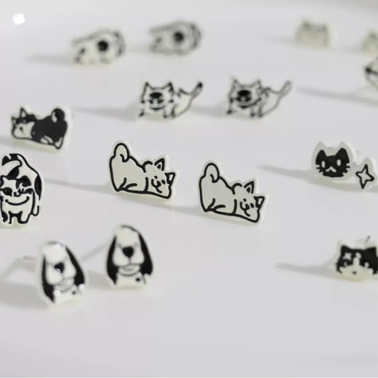 Silver Animal Stud Earrings