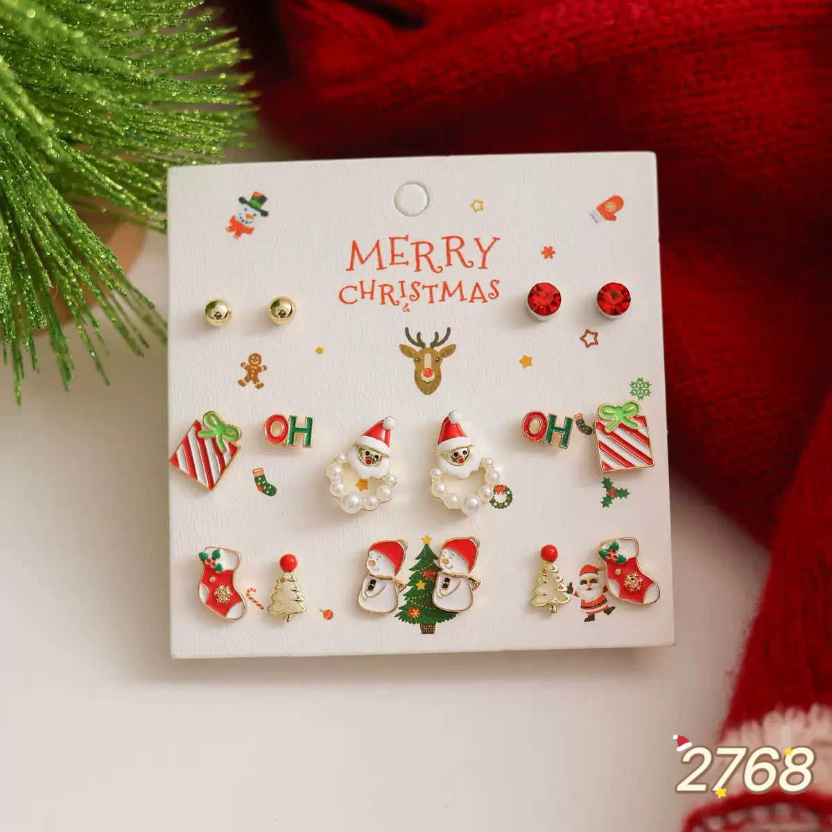 Christmas Earring Set - 8 pairs