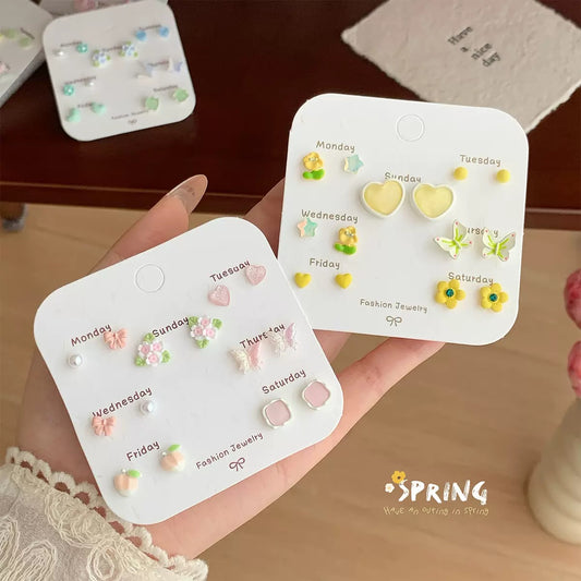 New Spring Flower Earring Set