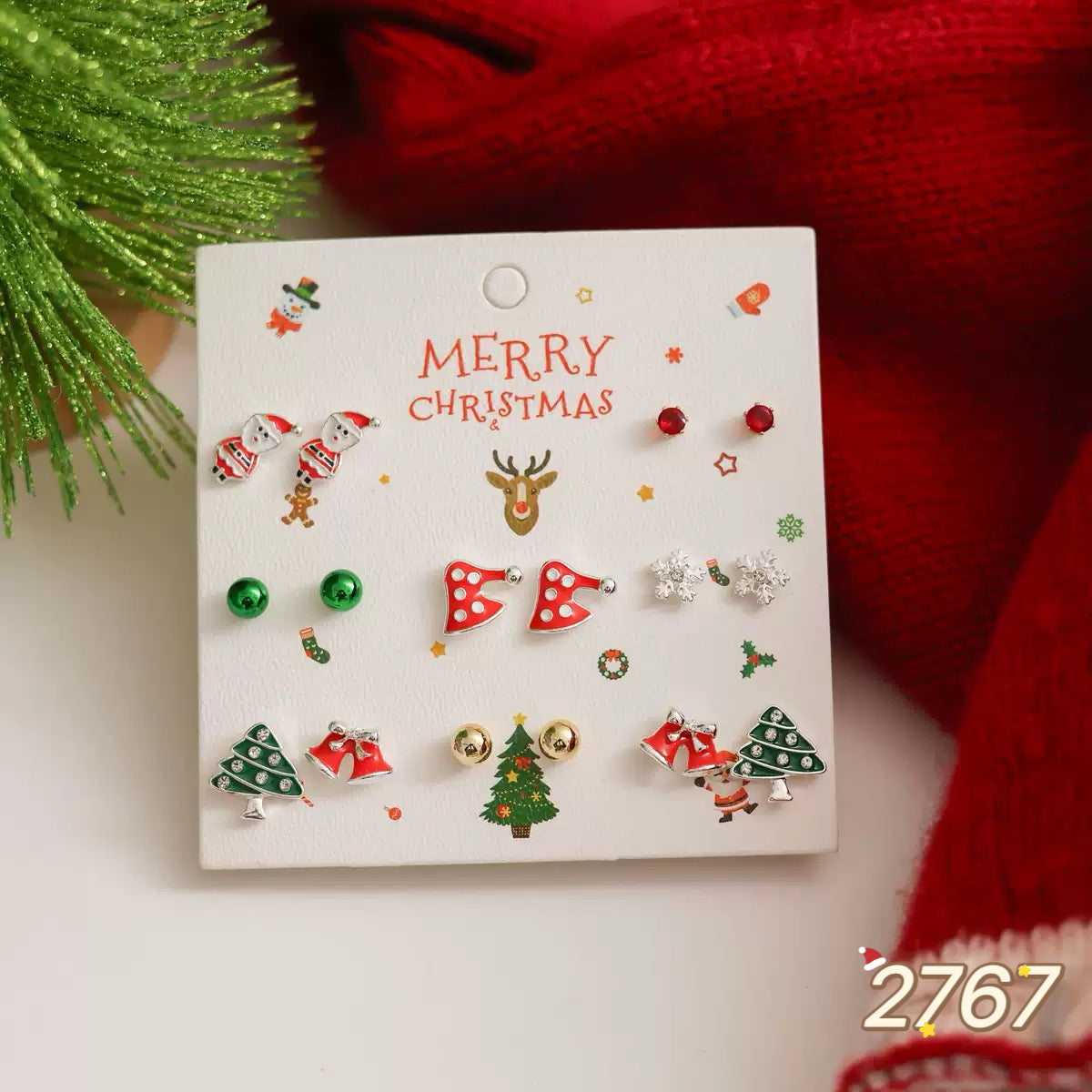 Christmas Earring Set - 8 pairs