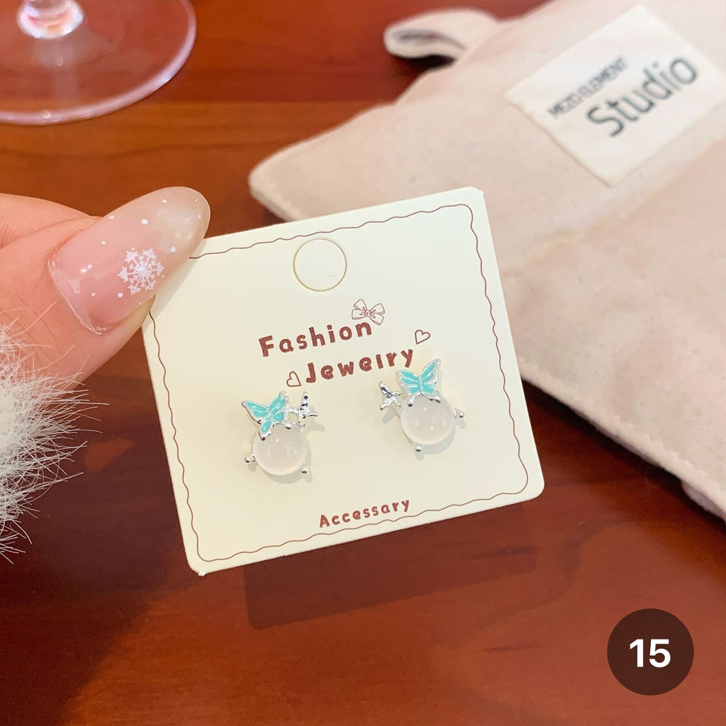 Cat eye Stone Series Earrings