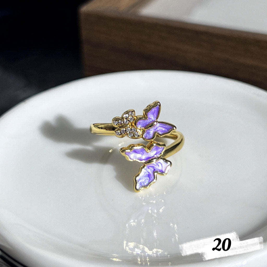 Dainty Butterfly Rings