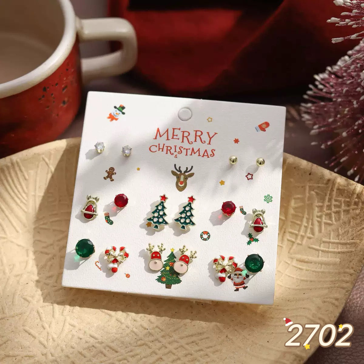 Christmas Earring Set - 8 pairs