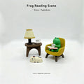 Cute Frog Reading Figurines