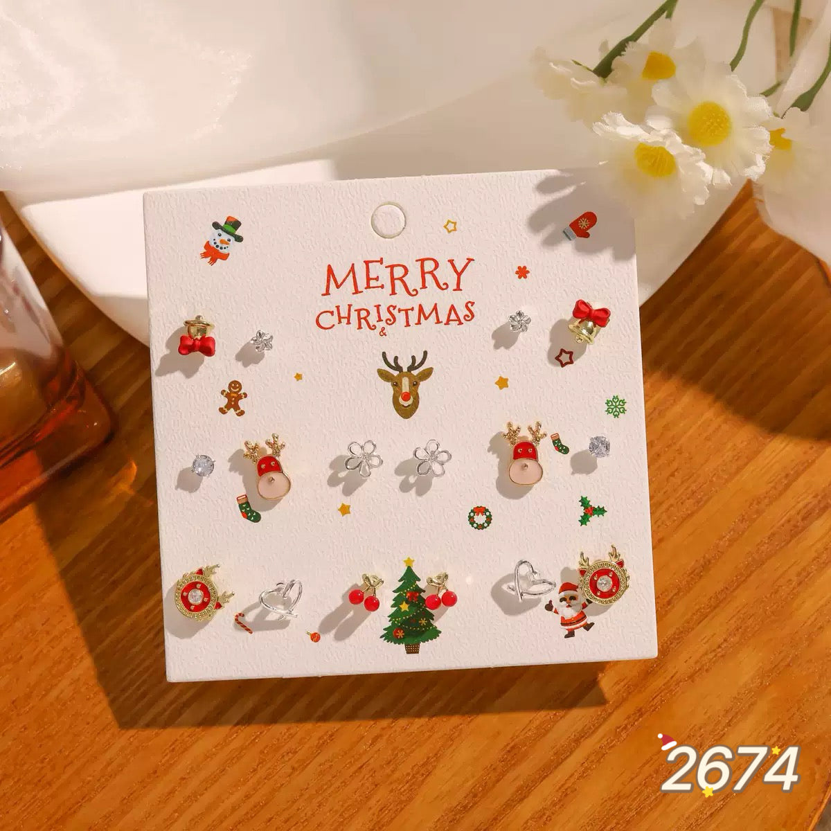 Christmas Earring Set - 8 pairs