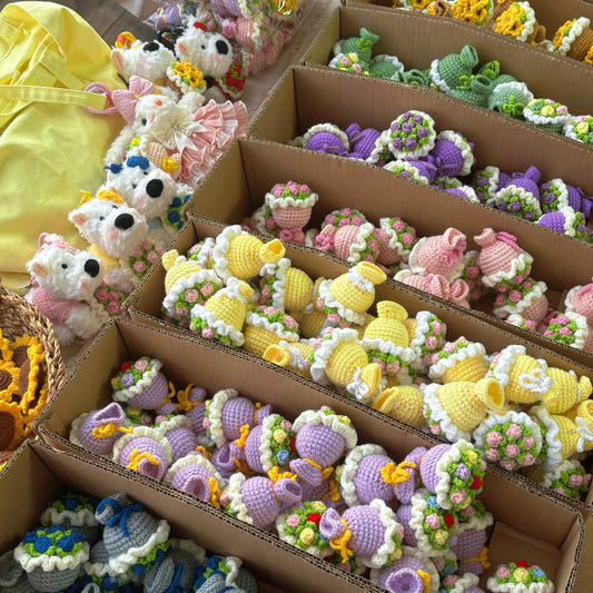 Flower Bouquet Crocheted Doll