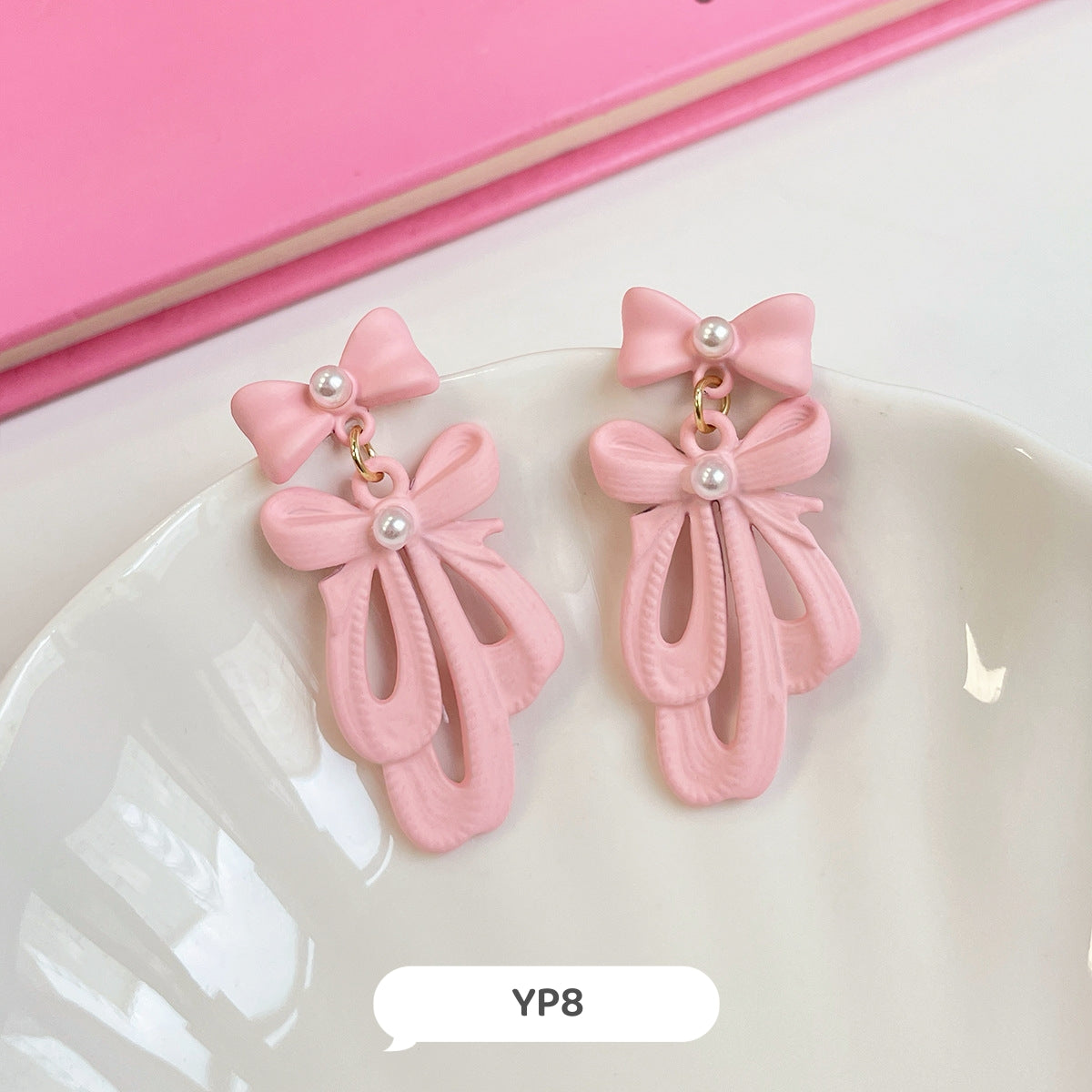 Pink Fresh Styles Flower Earrings