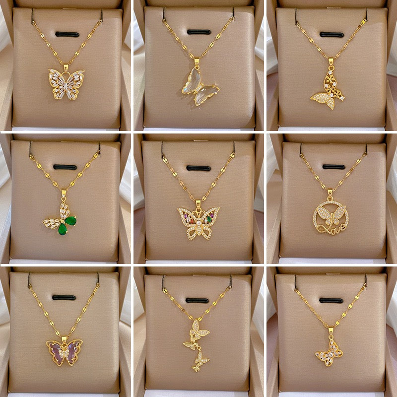 Shiny Butterfly Necklace