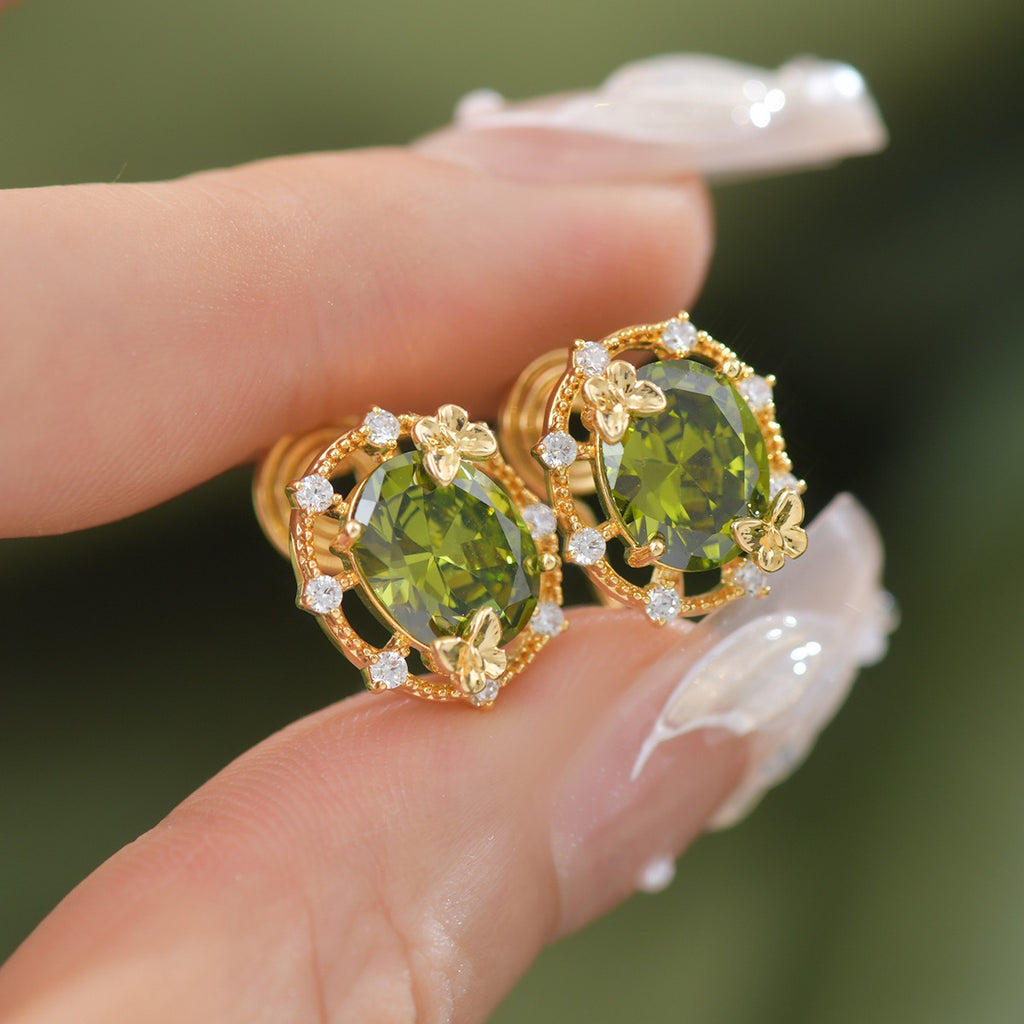 Luxe Openwork Fresh Green Jewelry Set