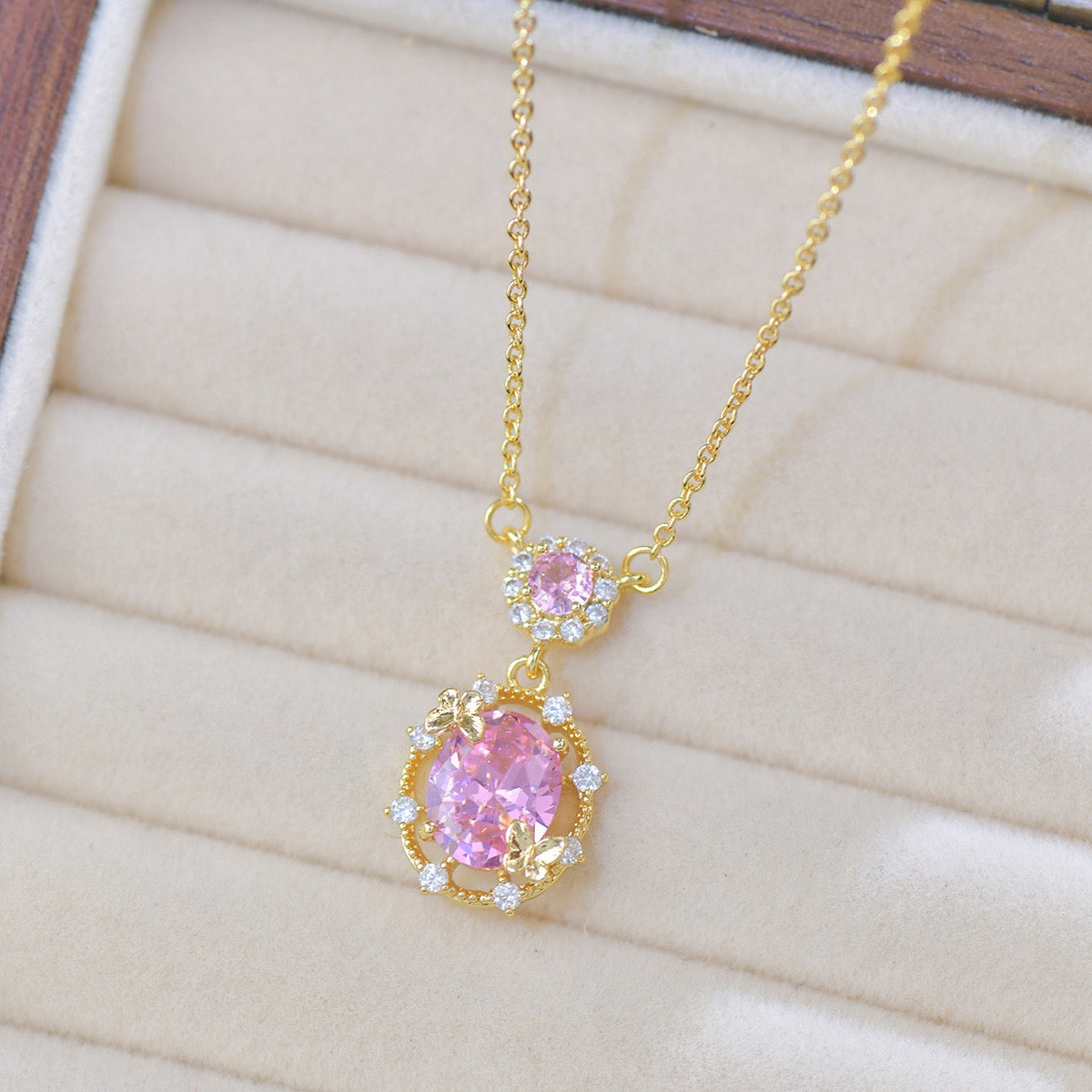 Luxe Openwork Fresh Pink Jewelry Set
