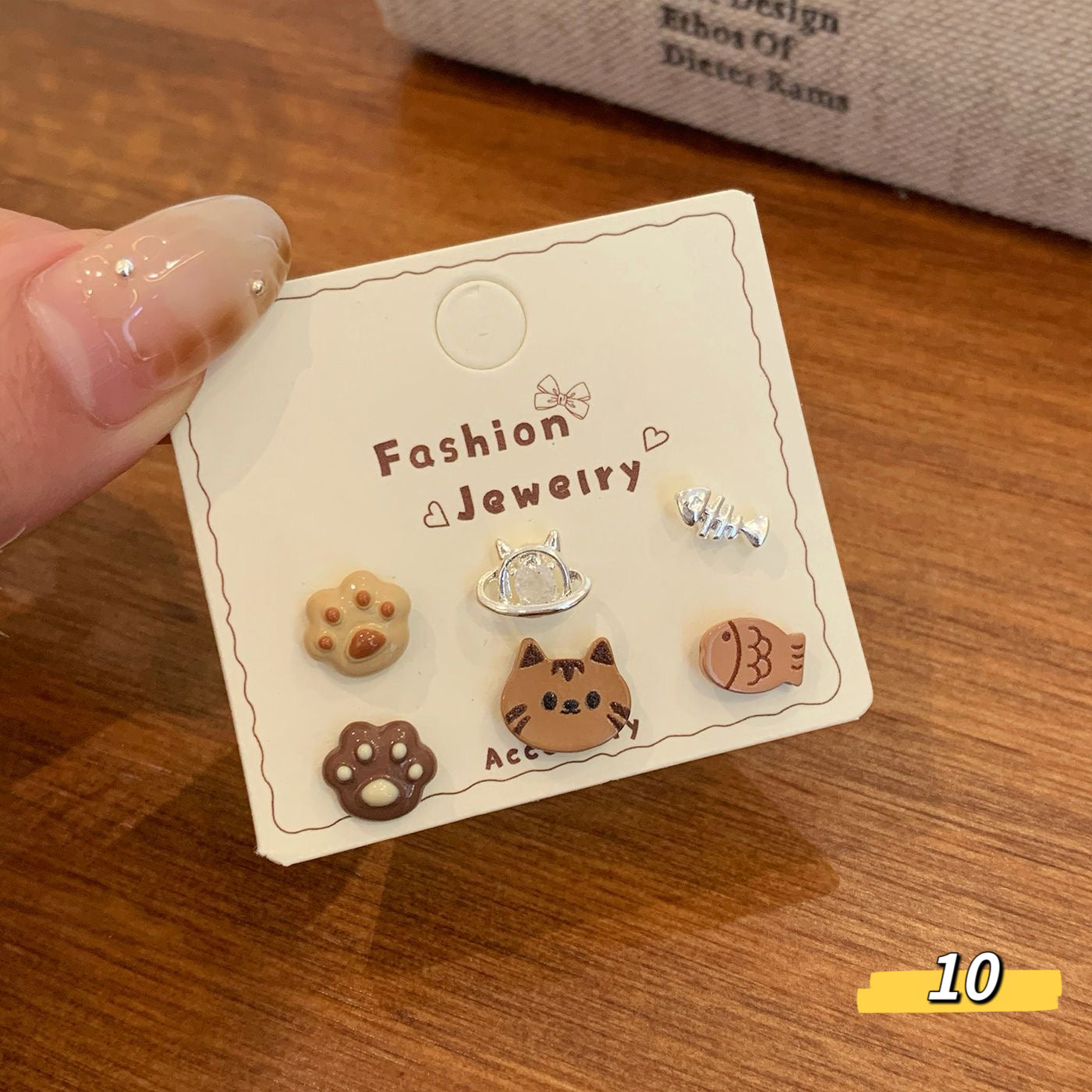 Autumn Brown Cute Series Earring Set