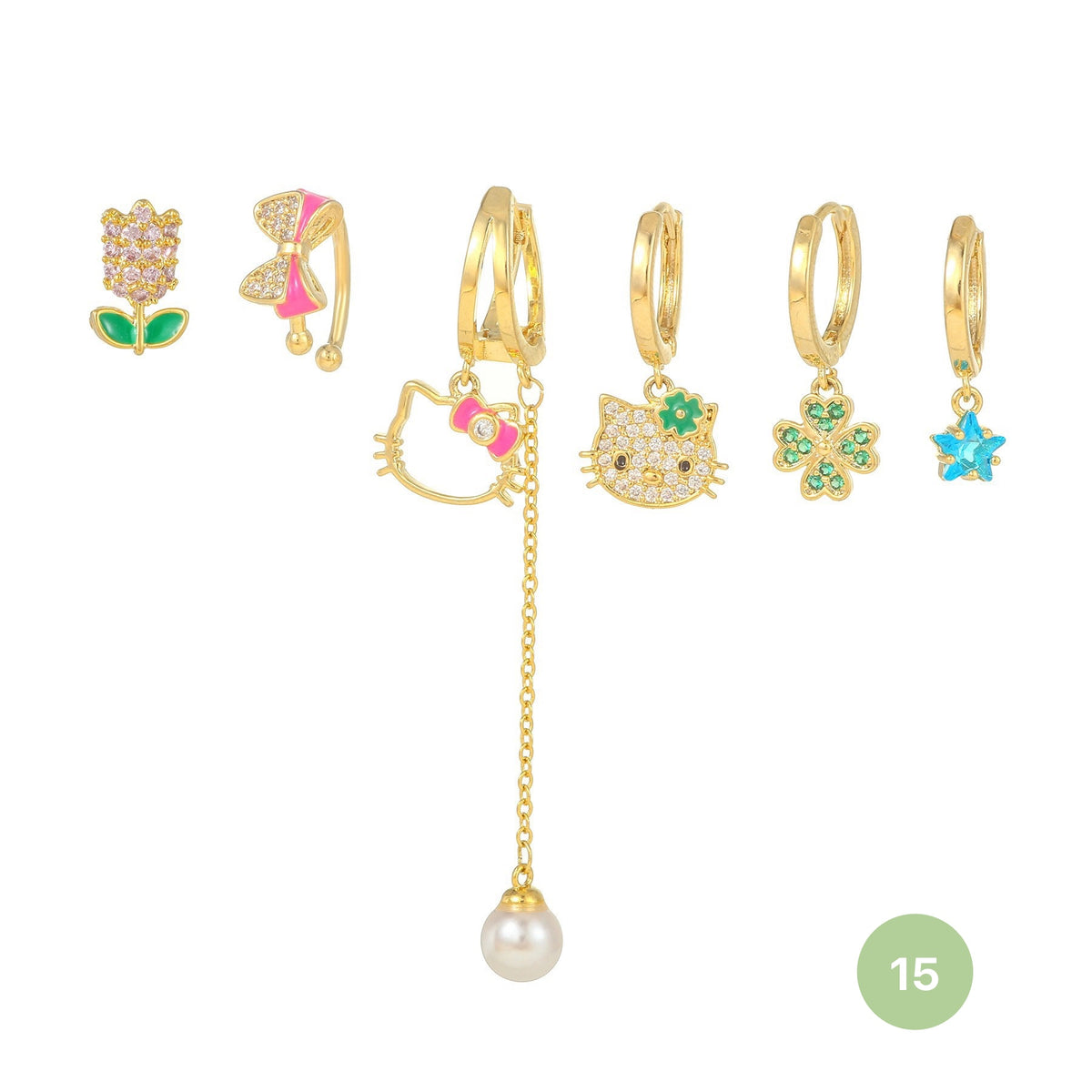 Shooting Star Hoop Earring Set