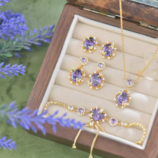 Luxe Openwork Mystic Violet Jewelry Set